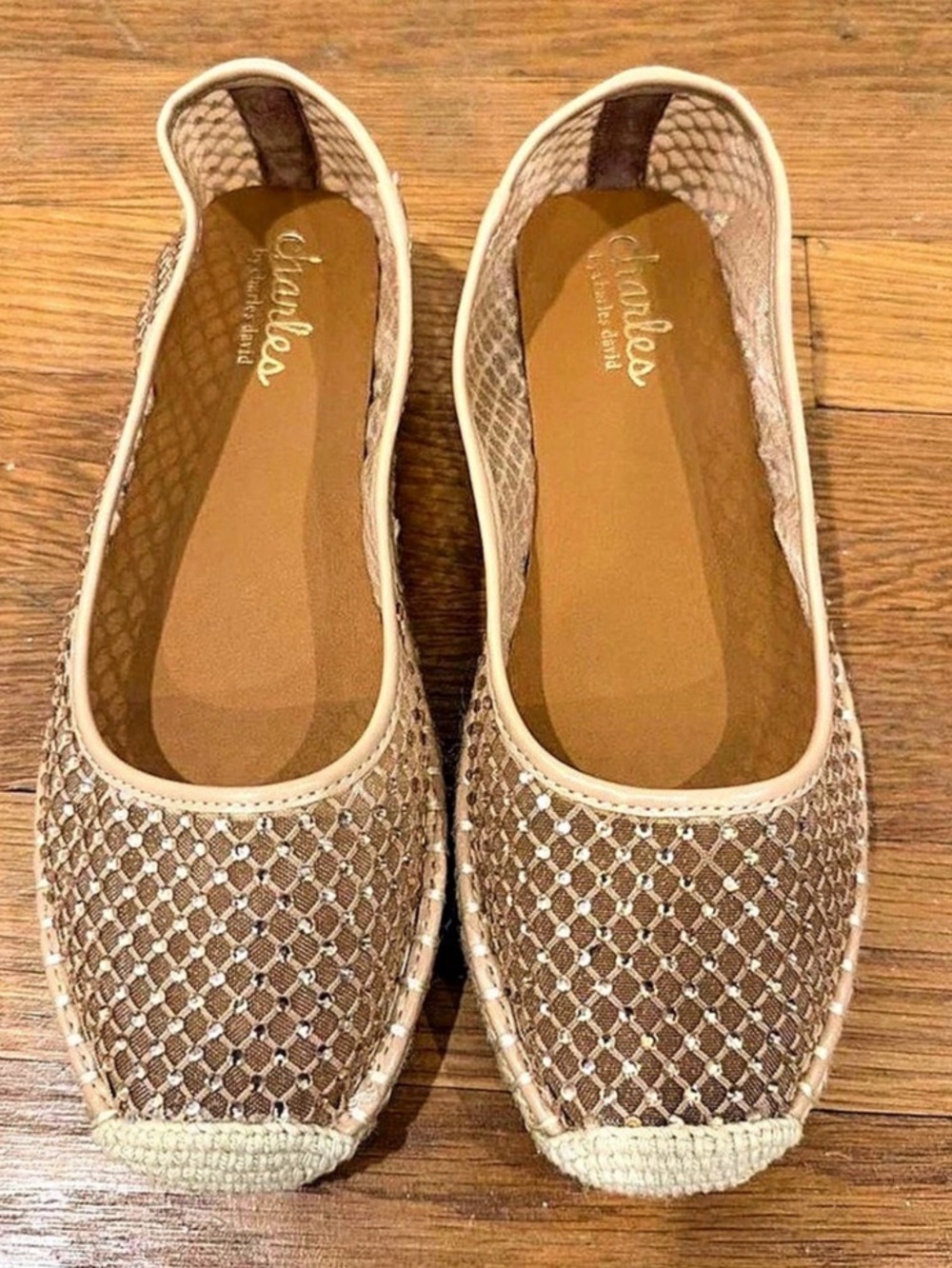 Christian Dior Women's Geometric Flats in Brown & Beige Like New